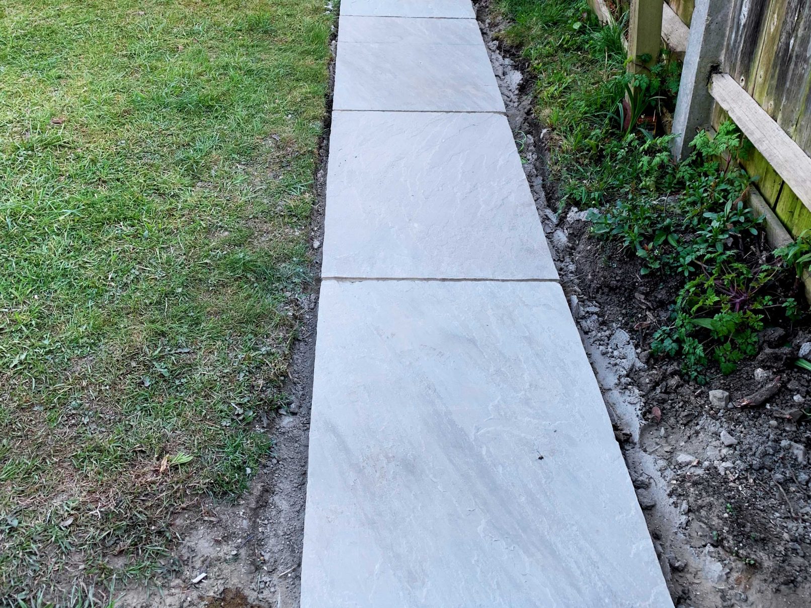 Indian Sandstone Pathway, Landscaping - Southgate, London - 01