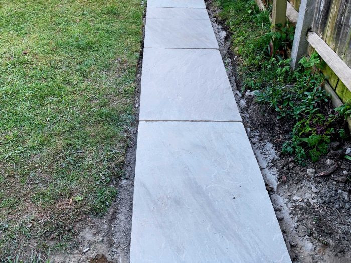 Indian Sandstone Pathway, Landscaping - Southgate, London - 01