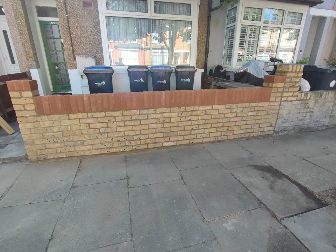 Front garden brick wall Enfield, North London