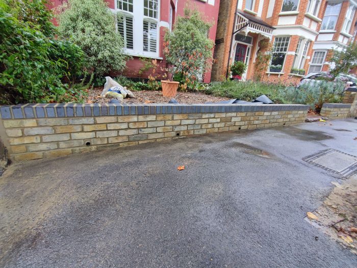 Front garden brick wall Southgate, North London