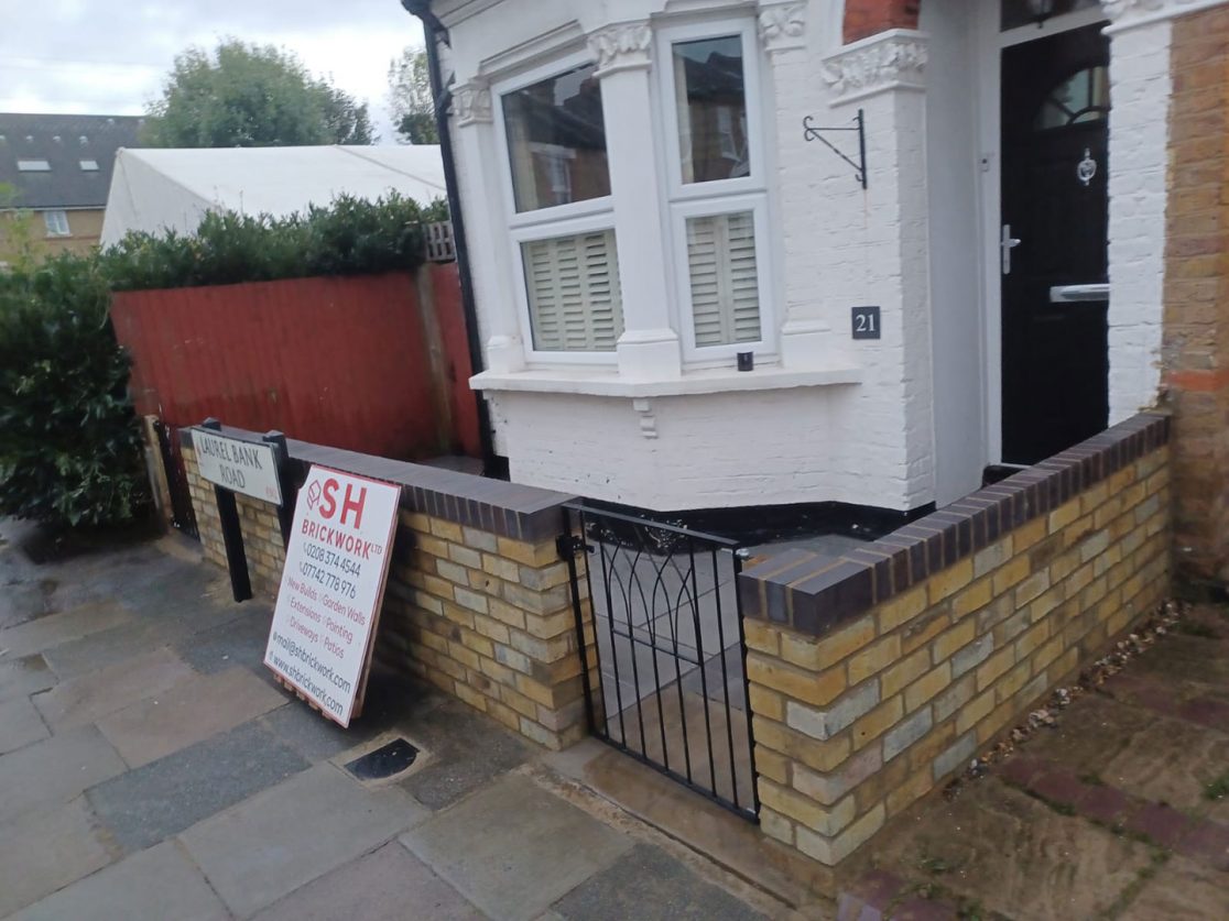 Front garden wall and patio Enfield, North London