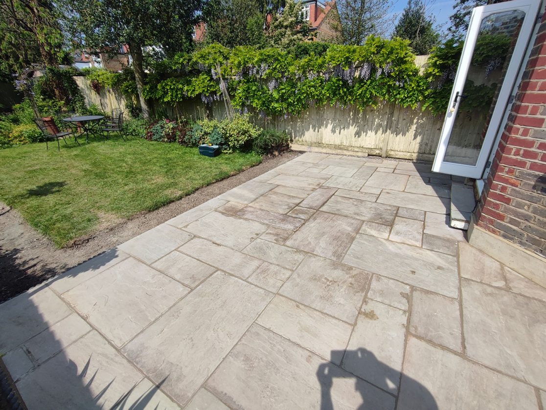 Indian Sandstone patio Southgate, North London