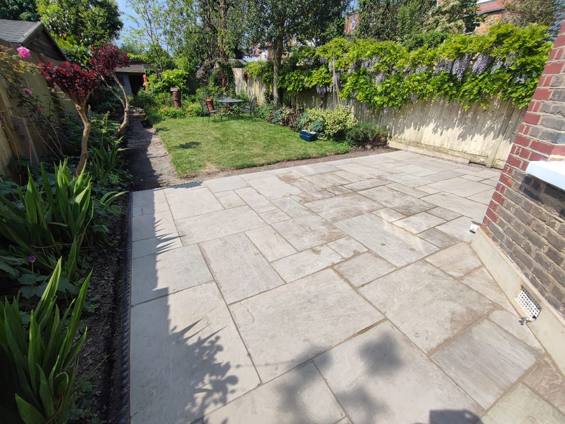 Indian Sandstone patio Southgate, North London