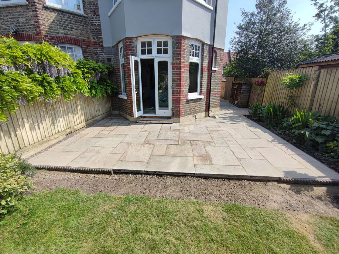 Indian Sandstone patio Southgate, North London