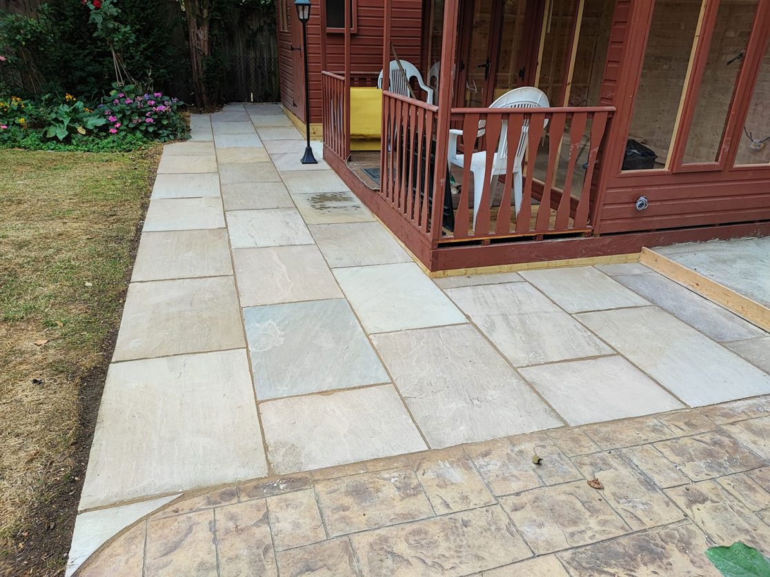 Indian sandstone patio Cockfosters, North London