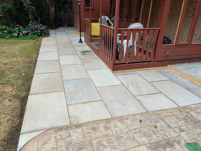 Indian sandstone patio Cockfosters, North London