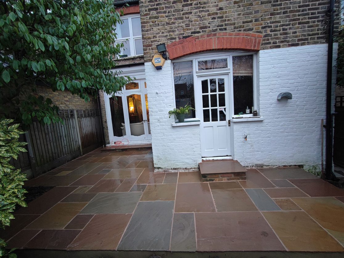 Indian sandstone patio Palmers Green, North London