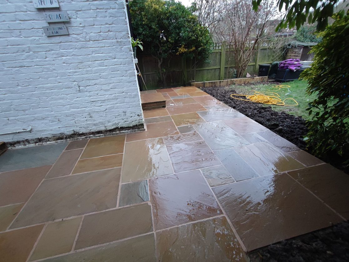 Indian sandstone patio Palmers Green, North London