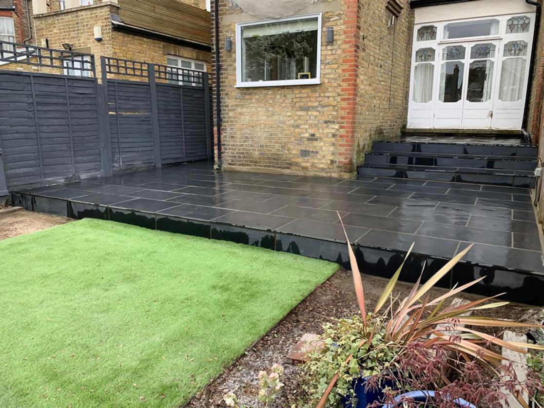 Limestone patio Palmers Green, North London