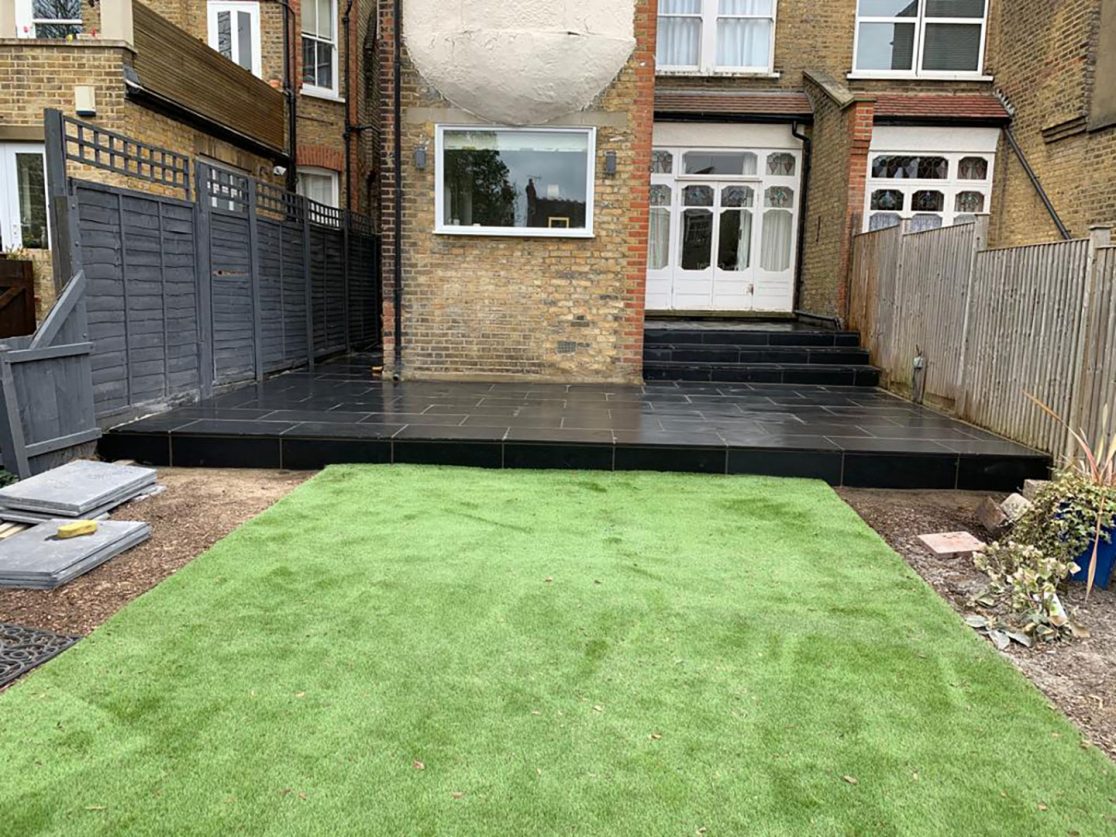 Limestone patio Palmers Green, North London