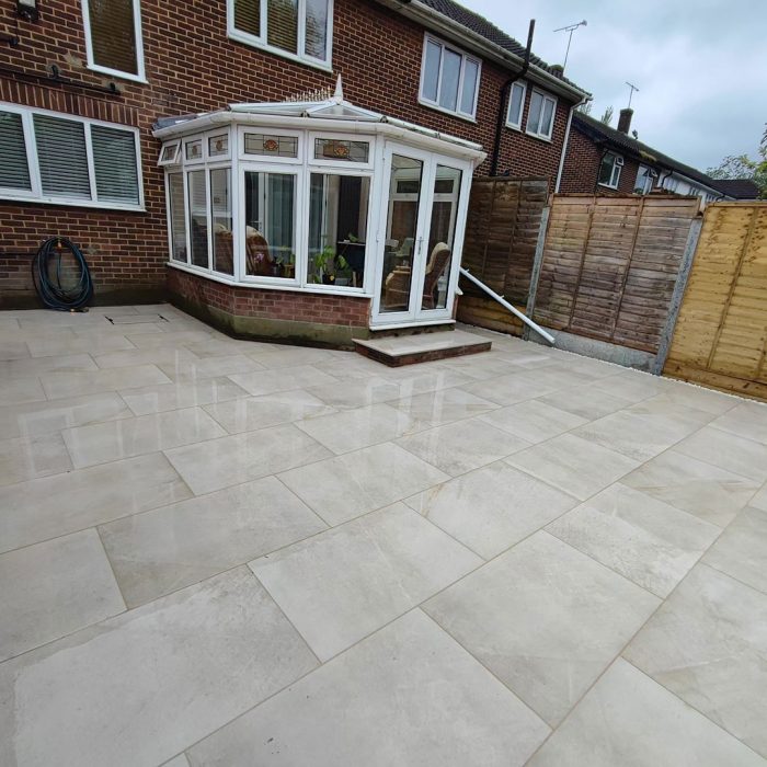 Porcelain tile patio Chingford, London
