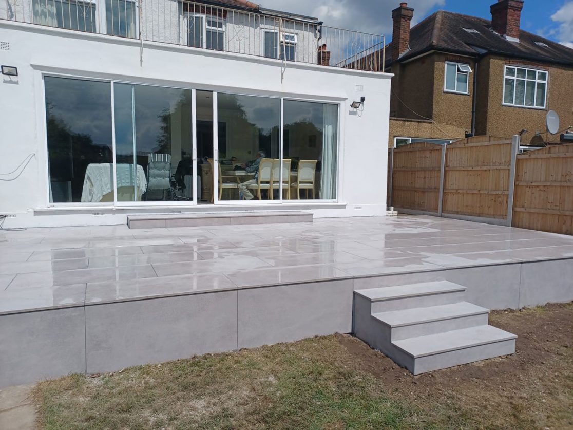 Porcelain tile patio Cockfosters, North London
