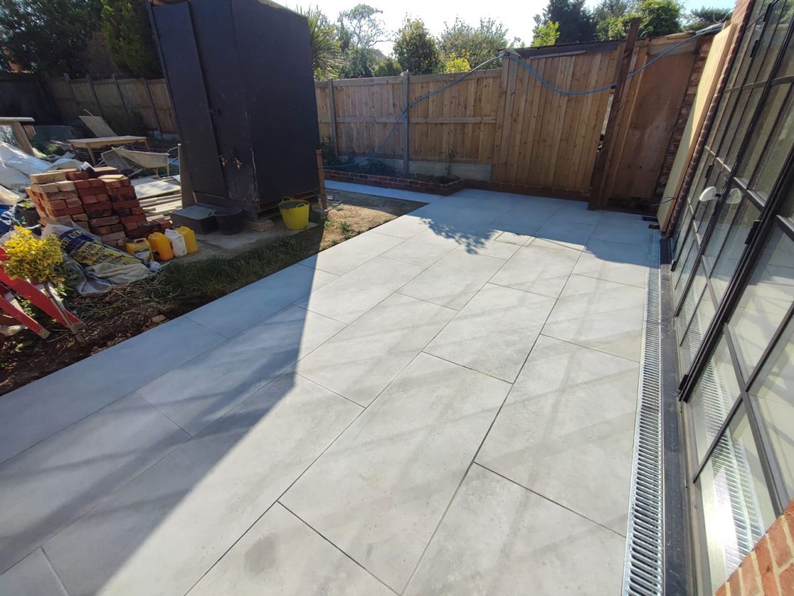 Porcelain tile patio Southgate, North London