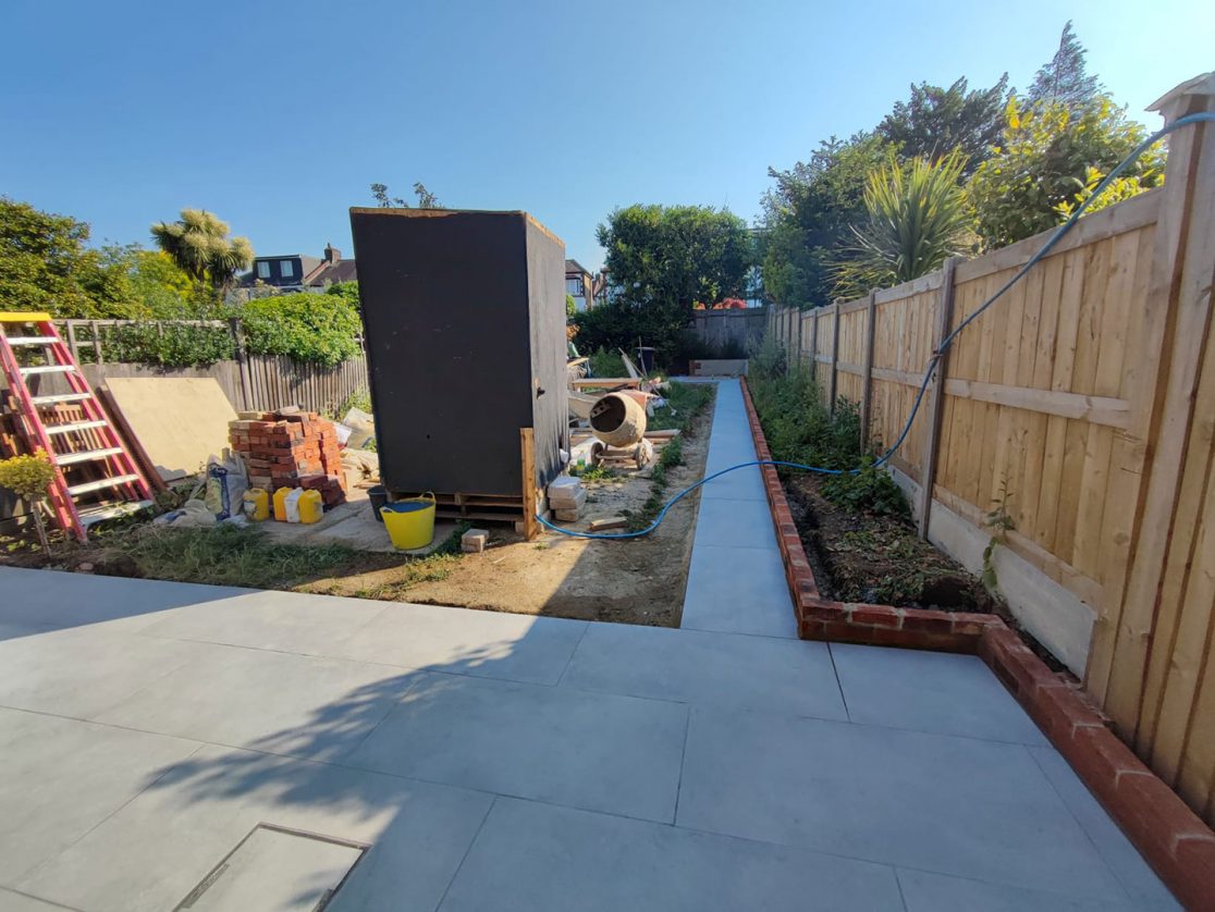 Porcelain tile patio Southgate, North London