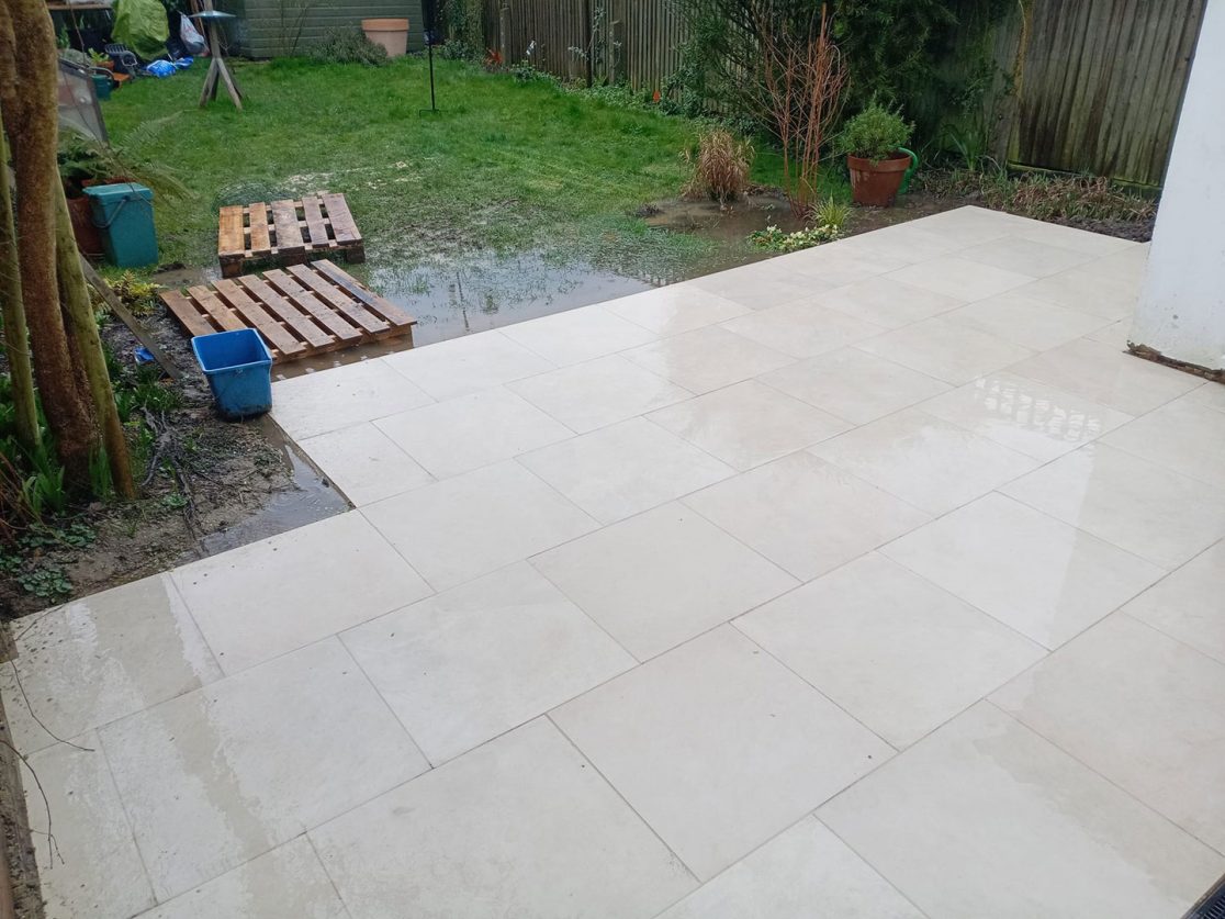 Porcelain tile patio Southgate, North London