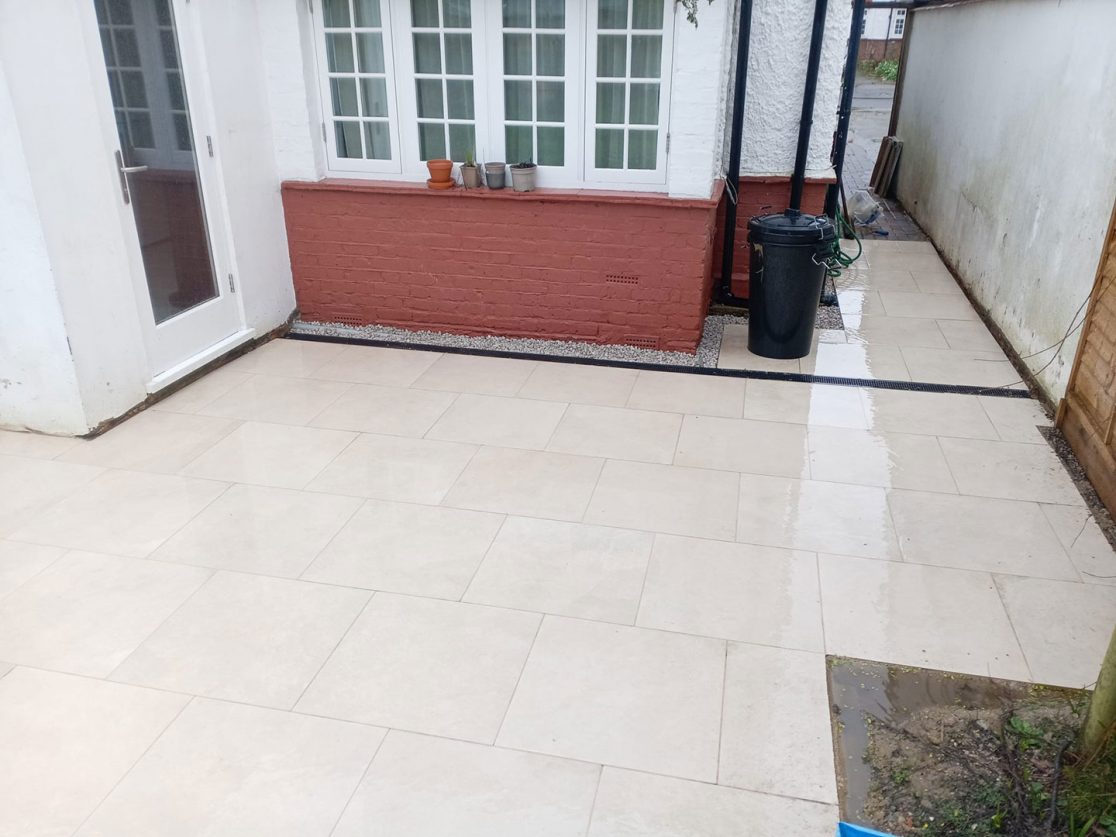 Porcelain tile patio Southgate, North London