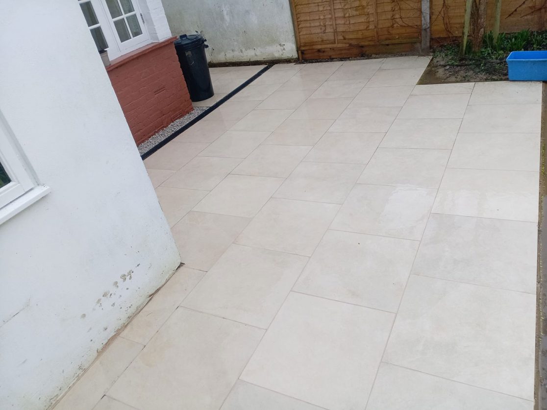 Porcelain tile patio Southgate, North London