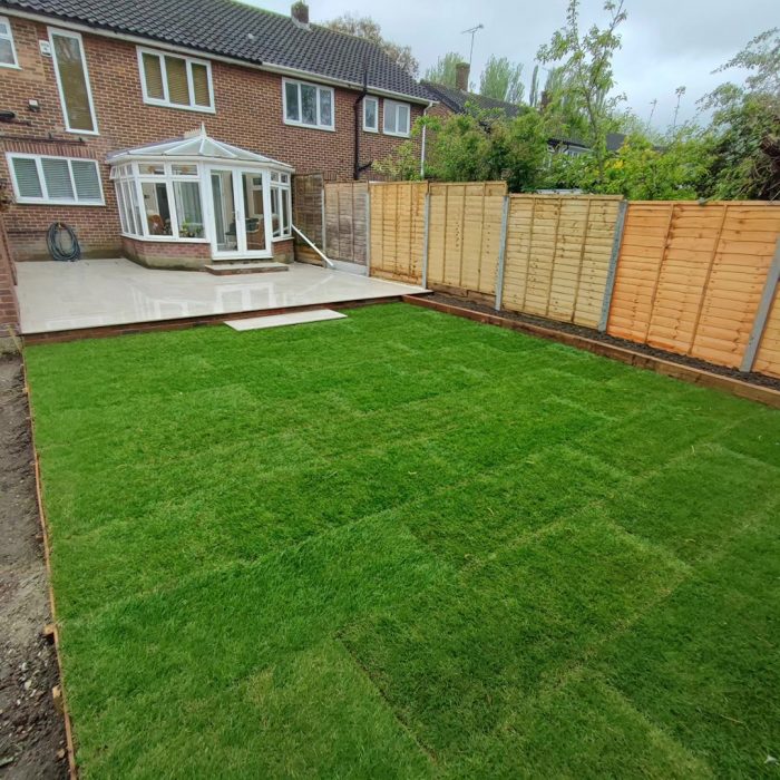 Porcelain tile patio, fences and turfing Chingford, North London