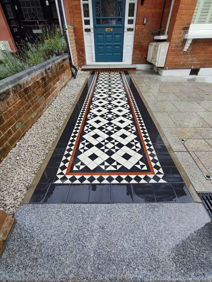 Victorian, mosaic tiled pathway Palmers Green, North London
