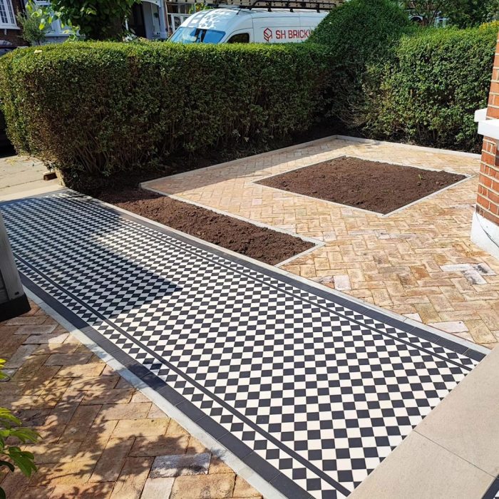 Victorian tiled,mosaic tiled pathway Palmers Green, North London
