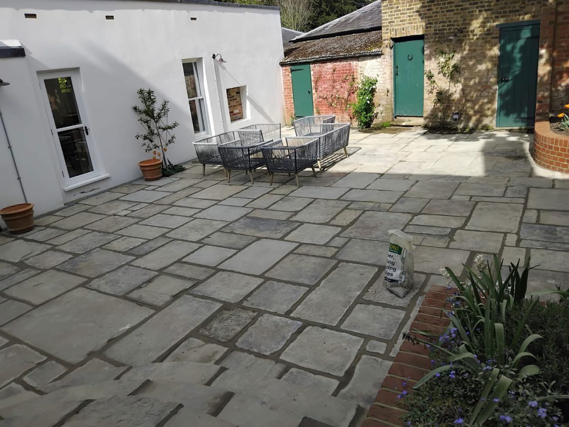 Yorkstone patio Hertfordshire